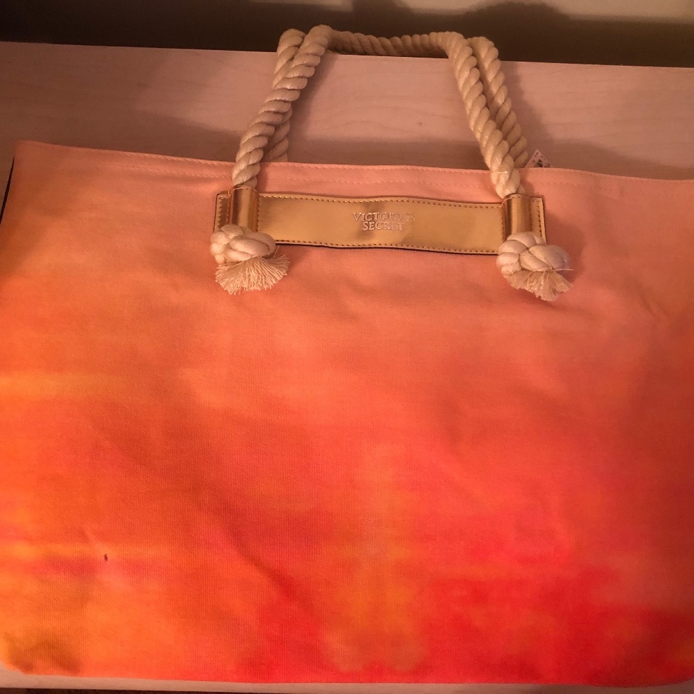 New Victoria’s Secret Orange and Ombré Gold Tote